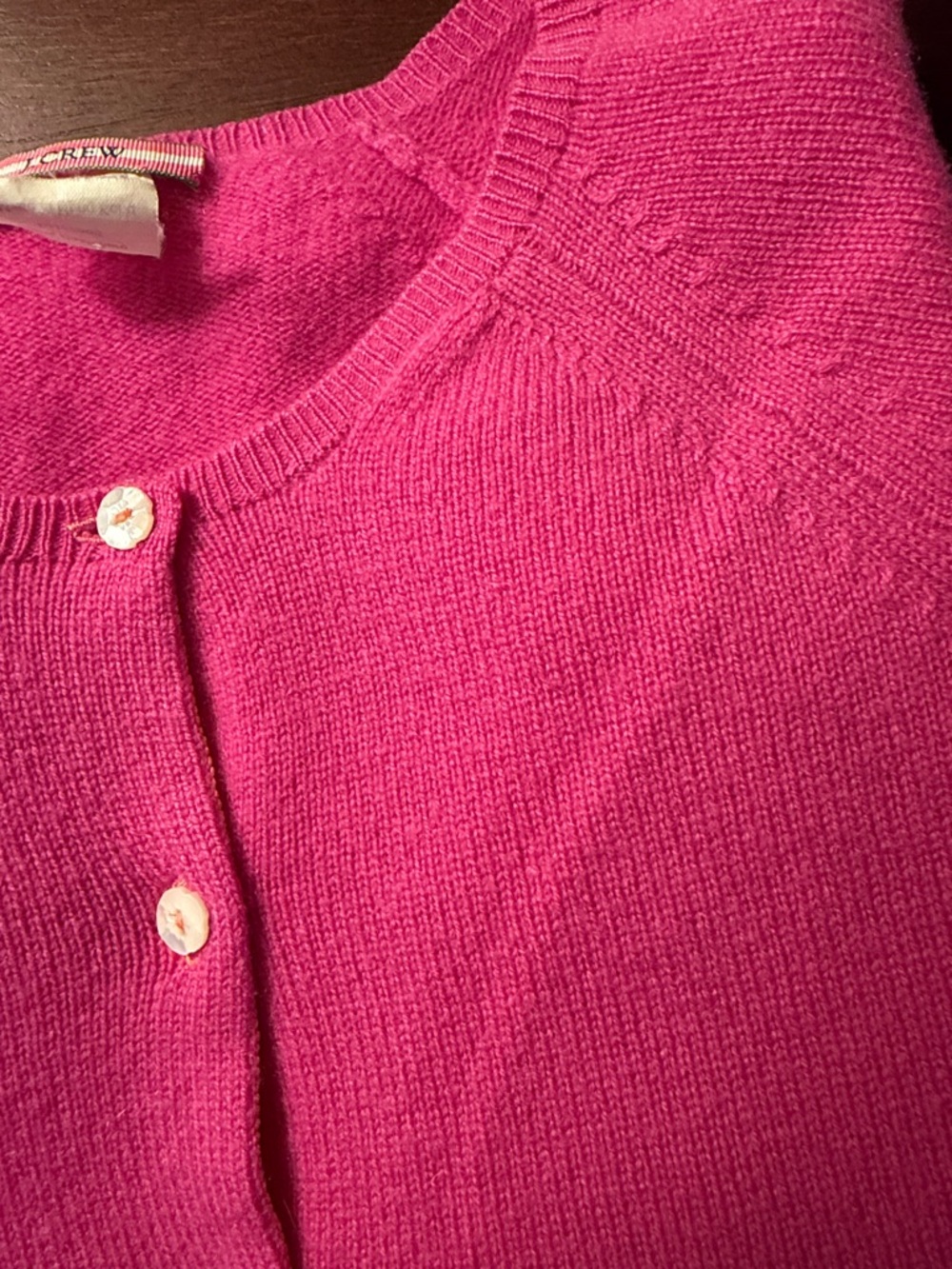 J. Crew Hot Pink Crewneck Button-Front Cardigan - Picture 4 of 4